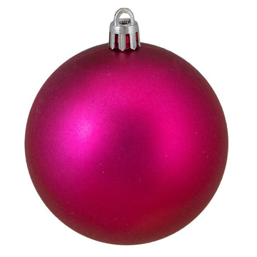 3" Magenta Pink Shatterproof Four-Finish Christmas Ball Ornaments Set of 16