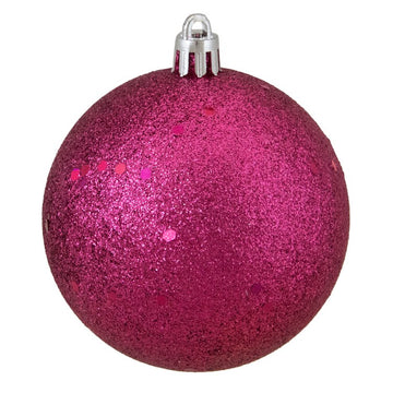 3" Magenta Pink Shatterproof Four-Finish Christmas Ball Ornaments Set of 16