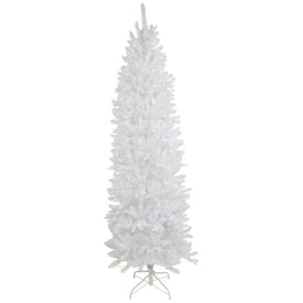 7.5' Pre-Lit Rapids White Pine Pencil Artificial Christmas Tree with Clear Lights