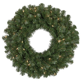 24" Pre-Lit Windsor Pine Artificial Christmas Wreath with Clear Lights