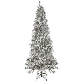 6' Pre-Lit Slim Flocked Pine Artificial Christmas Tree with Clear Lights