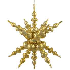 24" Shiny Gold 3D Sunburst Snowflake Commercial Christmas Ornament