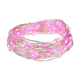 100-Count Pink LED Micro Fairy Light Set with 20' Copper Wire