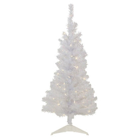 4' Pre-lit Rockport White Pine Artificial Christmas Tree with Clear Lights