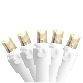 50-Count White LED Wide-Angle Christmas Lights 16.25' White Wire