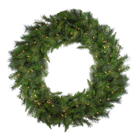 48" Canyon Pine Mixed Artificial Christmas Wreath with Clear Lights