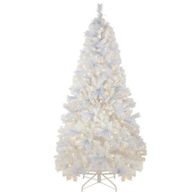 6.5' Pre-Lit Seneca White Spruce Artificial Christmas Tree with Dual-Function LED Lights