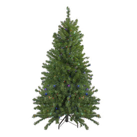 5' Pre-Lit LED Medium Canadian Pine Artificial Christmas Tree with Multi-Colored Lights