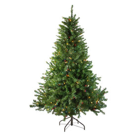 5' Pre-Lit Medium Canadian Pine Artificial Christmas Tree with Multi-Color Lights