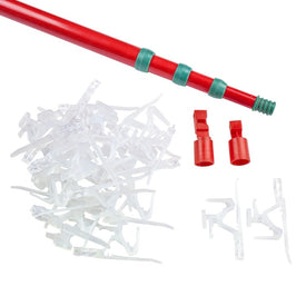 Ladderless Red and Green Light Hanging Kit with 11' Pole and 25 Clips