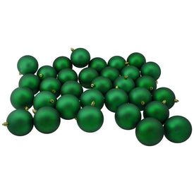 3.25" Xmas Green Shatterproof Matte Christmas Ball Ornaments Set of 32