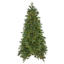 9' Pre-Lit Full Mixed Rosemary Emerald Angel Pine Artificial Christmas Tree with Clear LED Lights