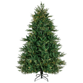 6.5' Pre-Lit Juniper Pine Artificial Christmas Tree with Warm White LED Lights