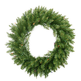 36" Pre-Lit Northern Pine Artificial Christmas Wreath with Multi-Color Lights