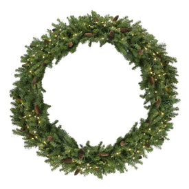 60" Pre-Lit Dakota Red Pine Commercial Artificial Christmas Wreath with Warm White LED Lights