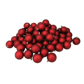 2.5" Red Shatterproof Matte Christmas Ball Ornaments Set of 60