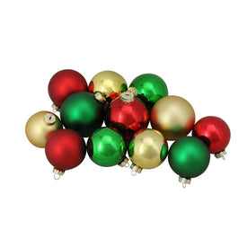 4" Red and Gold Two-Finish Glass Christmas Ball Ornaments Set of 72