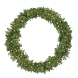 48" Pre-Lit Rockwood Pine Artificial Christmas Wreath with Clear Lights