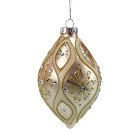 5.25" Rose Gold Retro Ombre Glass Christmas Drop Ornament