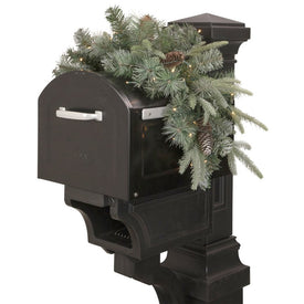 36" Pre-lit Pine Cone and Artificial Mixed Pine Christmas Mailbox Swag
