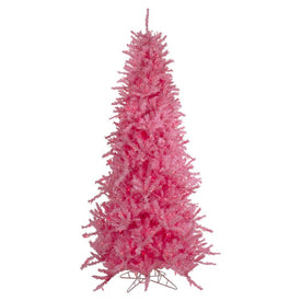 7.5' Pre-Lit Pink Tinsel Slim Artificial Christmas Tree with Pink Lights
