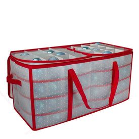 26.25" Transparent Zip-Up Christmas Storage Box- Holds 128 Ornaments