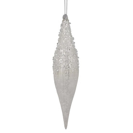 9.5" Sequined Icicle Glass Christmas Ornament