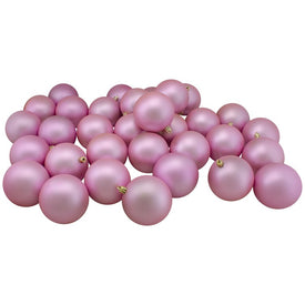 3.25" Matte Bubblegum Pink Shatterproof Christmas Ball Ornaments Set of 32