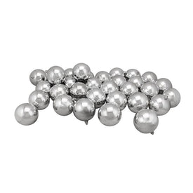 3.25" Silver Shiny Shatterproof Christmas Ball Ornaments Set of 32