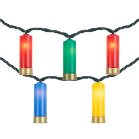 10-Count Multi-Color Shotgun Shell Novelty Christmas Light Set with Clear Lights