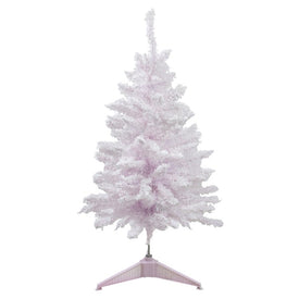 3' Unlit Flocked Madeline Pink Spruce Artificial Christmas Tree