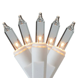 300-Count Clear Mini Icicle Heavy-Duty Commercial-Grade Christmas Light Set with 18' White Wire