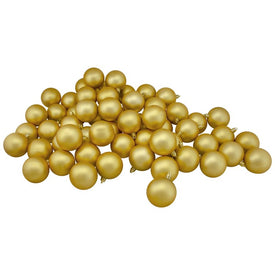 2.5" Vegas Gold Shatterproof Matte Christmas Ball Ornaments Set of 60