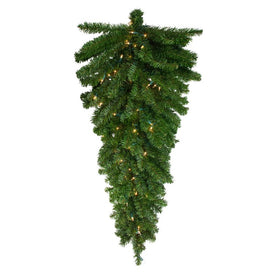 52" Pre-Lit Canadian Pine Artificial Christmas Teardrop Swag with Clear Lights