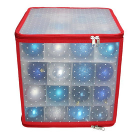 12.5" Transparent Zip-Up Christmas Storage Box - Holds 64 Ornaments