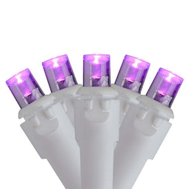 50-Count Purple LED Wide-Angle Christmas Light Set with 16.25' White Wire