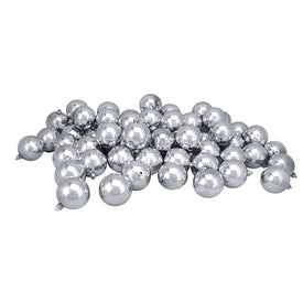 2.5" Silver Shatterproof Shiny Christmas Ball Ornaments Set of 60