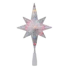 11" Lighted Clear Crystal Star of Bethlehem Christmas Tree Topper with Multi-Color Lights