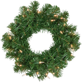 12" Pre-Lit Deluxe Dorchester Pine Artificial Christmas Wreath with Clear Lights