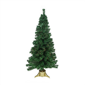 7' Pre-Lit Medium Artificial Christmas Tree with Color-Changing Fiber Optic Lights