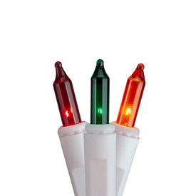 140-Count Green and Red Ever-Glow Chasing Mini Christmas Light Set with 34.75' White Wire