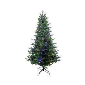 6' Pre-Lit Artificial Jackson Pine Tree with Multi-Colored LED Lights