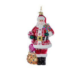 7" Bellisimo Santa with Candy Glass Ornament