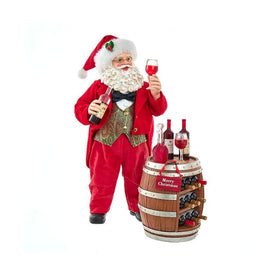 10.5" Fabriche Wine Tasting Santa Two-Piece Set