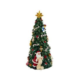 8.7" Christmas Tree with Santa Revolving Music Box