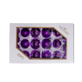 2.36"-3.15" (60-80MM)) Shiny and Matte Purple Ball Ornaments Set of 20