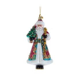 7" Bellisimo Santa with Tree and Staff Ornament