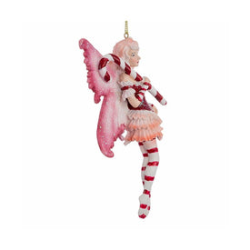 5" Amy Brown Red Fairy with Candy Cane Ornament