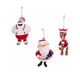 Rudolph The Red Nose Reindeer Blow Mold Ornaments Set of 3