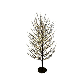 5' Pre-Lit Dark Brown Twig Tree with Warm White Cluster LED Lights
